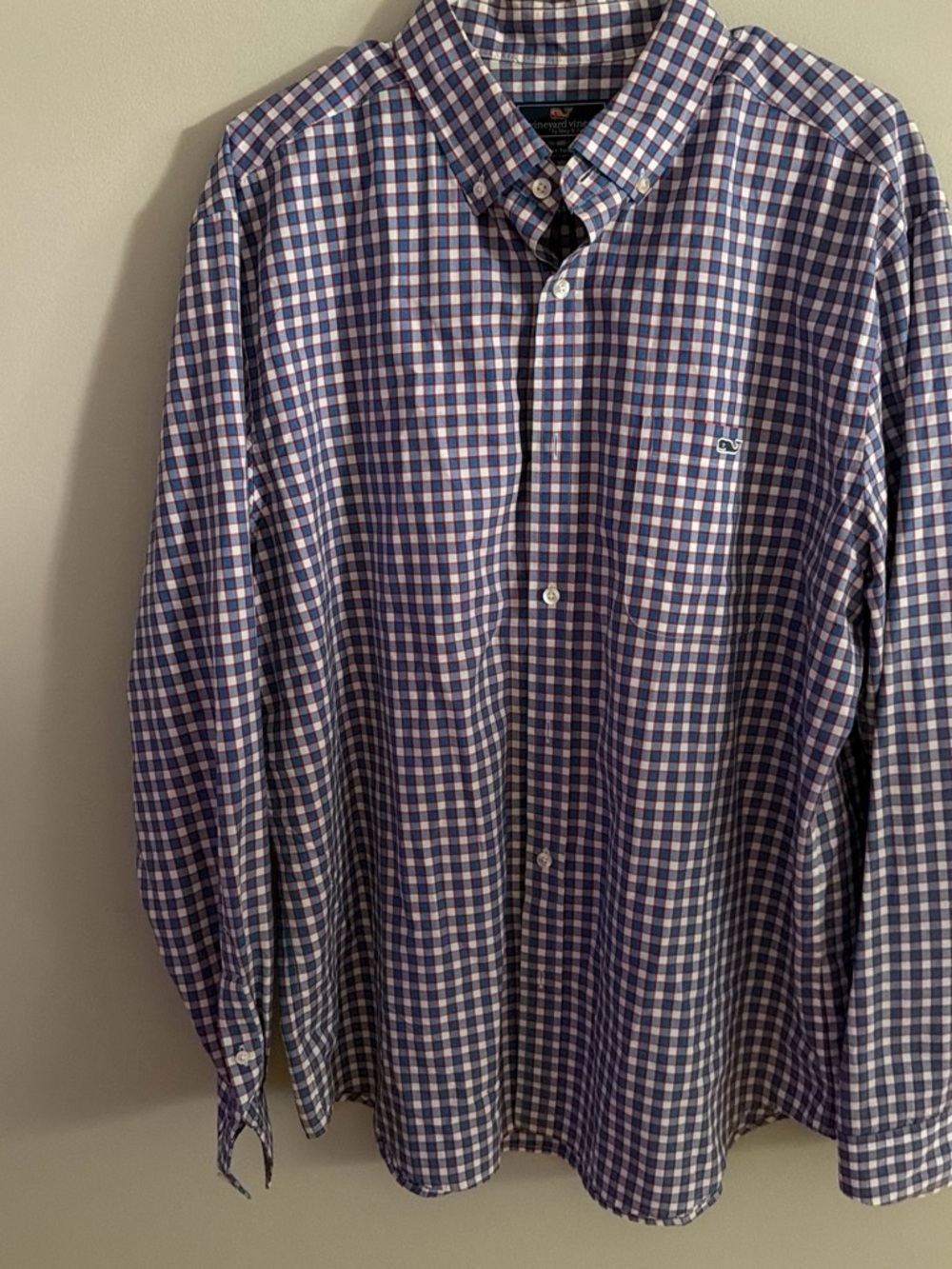 Vineyard Vines Blue and White Gingham Button-Down Shirt
